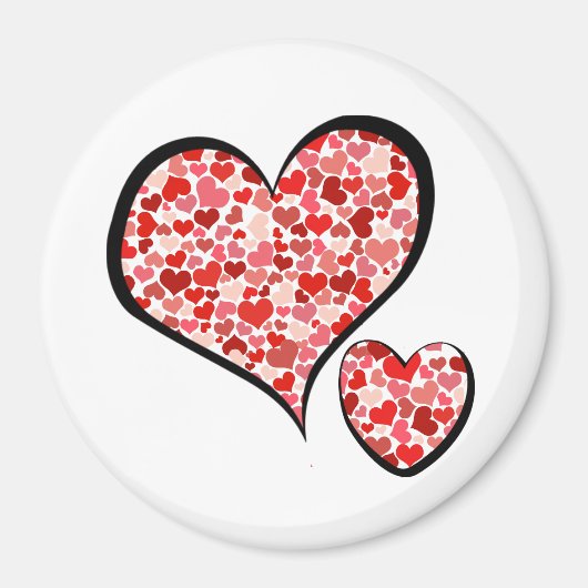 Kunstpatroon, rode harten, liefde magneet (Voorkant)