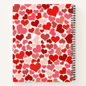 Kunstpatroon, rode harten, liefde notitieboek (Achterkant)