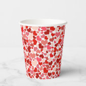 Kunstpatroon, rode harten, liefde papieren bekers (Achterkant)
