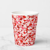 Kunstpatroon, rode harten, liefde papieren bekers (Voorkant)