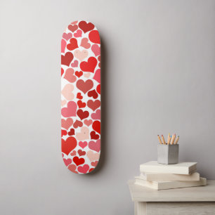 Kunstpatroon, rode harten, liefde persoonlijk skateboard