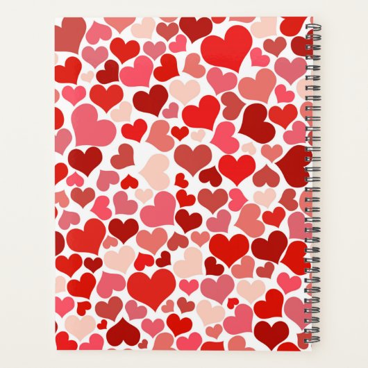 Kunstpatroon, rode harten, liefde planner (Achterkant)