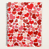 Kunstpatroon, rode harten, liefde planner (Voorkant)