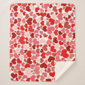 Kunstpatroon, rode harten, liefde sherpa deken (Voorkant)
