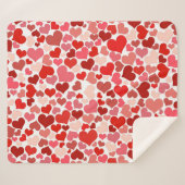 Kunstpatroon, rode harten, liefde sherpa deken (Voorkant (horizontaal))
