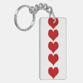 Kunstpatroon, rode harten, liefde sleutelhanger (Voorkant Links)