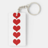 Kunstpatroon, rode harten, liefde sleutelhanger (achterkant)