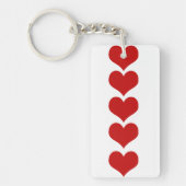 Kunstpatroon, rode harten, liefde sleutelhanger (Voorkant)