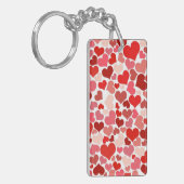 Kunstpatroon, rode harten, liefde sleutelhanger (Voorkant Links)