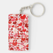 Kunstpatroon, rode harten, liefde sleutelhanger (achterkant)