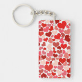 Kunstpatroon, rode harten, liefde sleutelhanger (Voorkant)