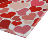 Kunstpatroon, rode harten, liefde snijplank (Hoek)