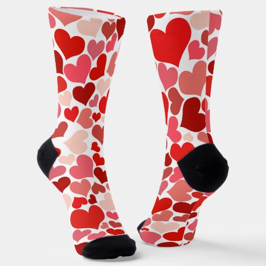 Kunstpatroon, rode harten, liefde sokken (Gebogen)