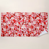 Kunstpatroon, rode harten, liefde strandlaken (Voorkant)