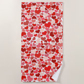 Kunstpatroon, rode harten, liefde strandlaken (Voorkant)