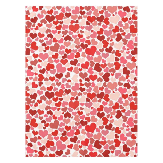 Kunstpatroon, rode harten, liefde tafelkleed (Voorkant)