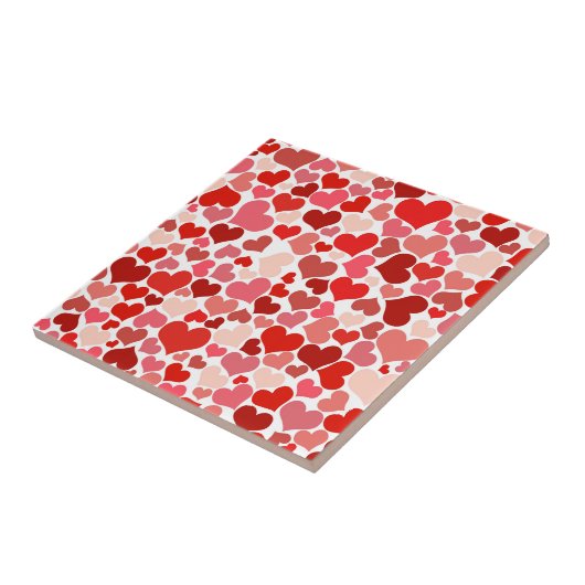 Kunstpatroon, rode harten, liefde tegeltje (Zijkant)