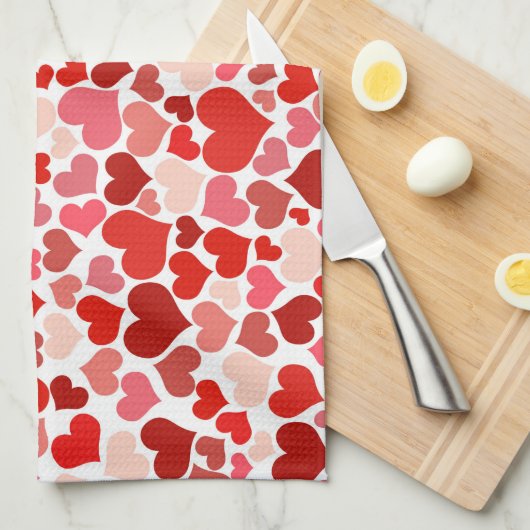 Kunstpatroon, rode harten, liefde theedoek (Quarter Fold)