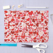Kunstpatroon, rode harten, liefde tissuepapier (Craft)