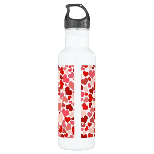 Kunstpatroon, rode harten, liefde waterfles  (Achterkant)