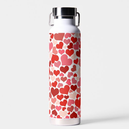 Kunstpatroon, rode harten, liefde waterfles (Voorkant)