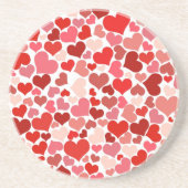 Kunstpatroon, rode harten, liefde zandsteen onderzetter (Voorkant)