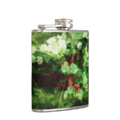 Kunstpatroon rode rode groene bloem. begrip natuur heupfles (Rechts)