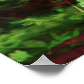 Kunstpatroon rode rode groene bloem. begrip natuur poster (Hoek)