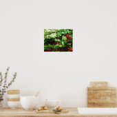 Kunstpatroon rode rode groene bloem. begrip natuur poster (Keuken)