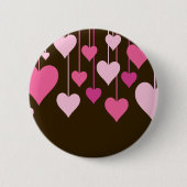 Kunstpatroon, roze harten, hartpatroon ronde button 5,7 cm (Voorkant)