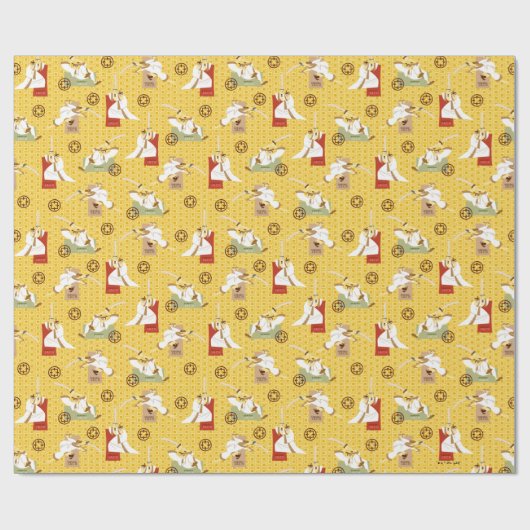 Kunstpatroon Samurai Jack Sword Poses Character Pa Cadeaupapier (Vlak)