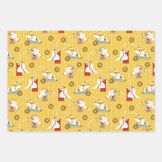 Kunstpatroon Samurai Jack Sword Poses Character Pa Inpakpapier Vel (Voorkant)