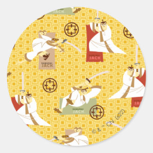 Kunstpatroon Samurai Jack Sword Poses Character Pa Ronde Sticker