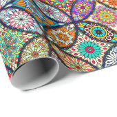 Kunstpatroon van Floral mandalas Cadeaupapier (Rol Hoek)
