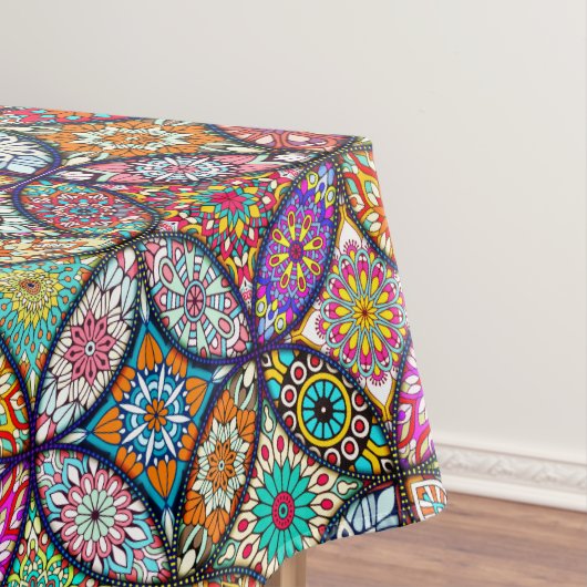 Kunstpatroon van Floral mandalas Tafelkleed (Voorbeeld)