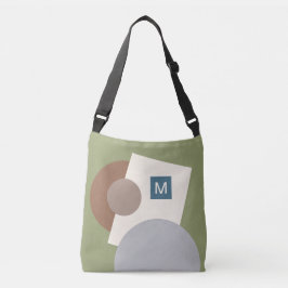Kunstpatroon voor Abstracte geometrische cirkels v Crossbody Tas