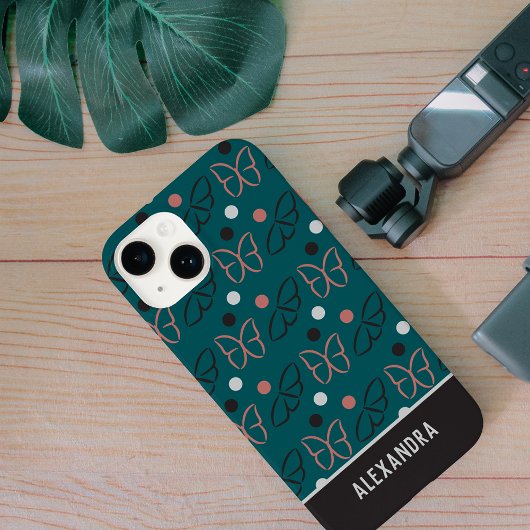 Kunstpatroon voor  blauwe grijze vlinder Case-Mate iPhone case