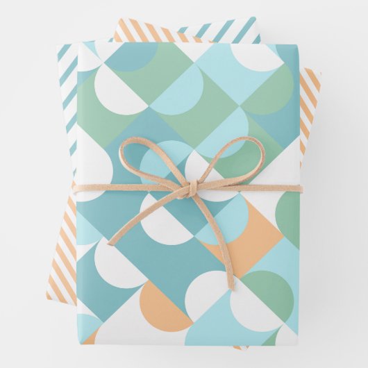 Kunstpatroon voor lichte Blauwgroen blauwe groene  Inpakpapier Vel (In situ)