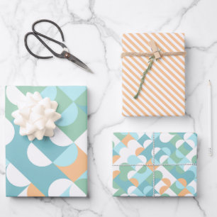 Kunstpatroon voor lichte Blauwgroen blauwe groene  Inpakpapier Vel