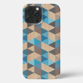 Kunstpatroon voor lichte kleuren met blauw, grijs  iPhone hoesje (Achterkant)