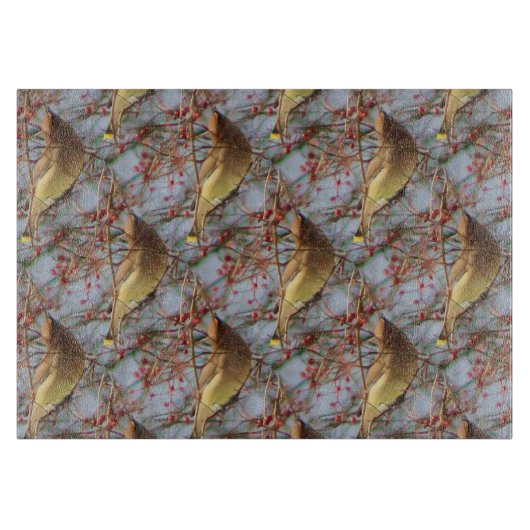 Kunstpatroon voor Natuur met vogelwassing Snijplank (Voorkant)