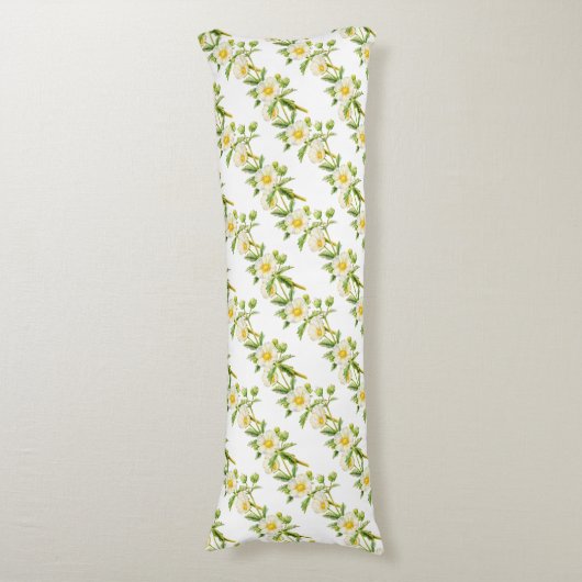 Kunstpatroon waterverf in de wilde bloem, langwerp lichaamskussen (Voorkant Verticaal)