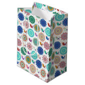 Kunstpatroon Zingende vogel en Mandala Cute Folk Medium Cadeauzakje (Achterkant Gekanteld)