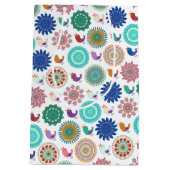 Kunstpatroon Zingende vogel en Mandala Cute Folk Medium Cadeauzakje (Achterkant)