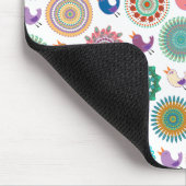 Kunstpatroon Zingende vogel en Mandala Cute Folk Muismat (Hoek)