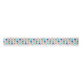 Kunstpatroon Zingende vogel en Mandala Cute Folk Satijnen Lint (Voorkant)