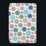 Kunstpatroon Zingende vogels en Mandala Folk iPad Mini Cover<br><div class="desc">Kleurrijk,  grillig folkpatroon met zingende vogels en mandala's.</div>