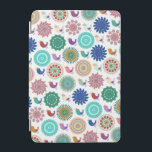 Kunstpatroon Zingende vogels en Mandala Folk iPad Mini Cover<br><div class="desc">Kleurrijk,  grillig folkpatroon met zingende vogels en mandala's.</div>