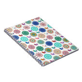 Kunstpatroon Zingende vogels en Mandala Folk Notitieboek (Rechterzijde)