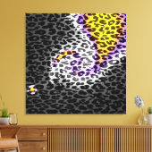 Kunstpatroonbont abstracte textuur 3 canvas afdruk (Insitu (Woonkamer))